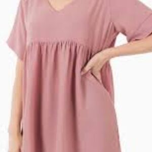 Zenana Outfitters Mauve Women's Tunic Top